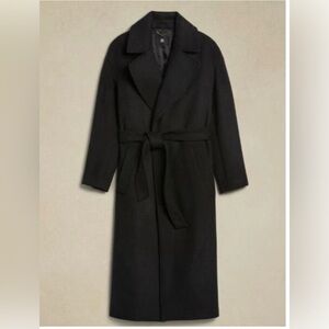 Banana Republic Oversize Wool-Cashmere Wrap Coat Black size M